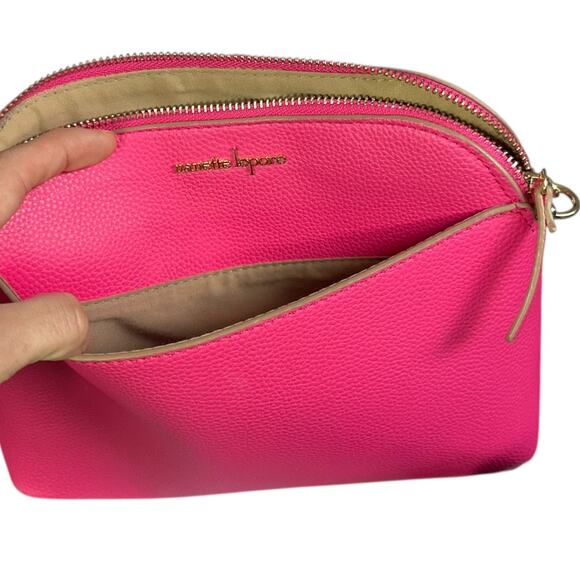Nanette Lepore  purse vibrant Pink Pebbled compact Crossbody Gold-tone hardware - Picture 4 of 9
